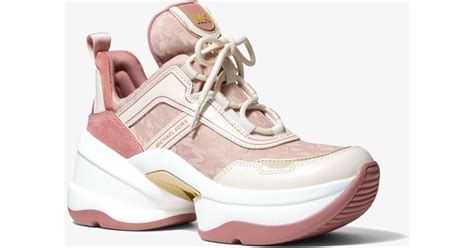 michael michael kors olympia mixed-media trainer|Michael Kors olympia trainer extreme.